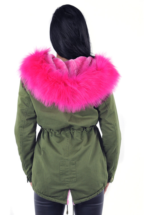 Parka aus Baumwolle mit Kunstpelz und Kunstfellfutter
